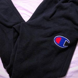 CHAMPION reverse weave black joggers